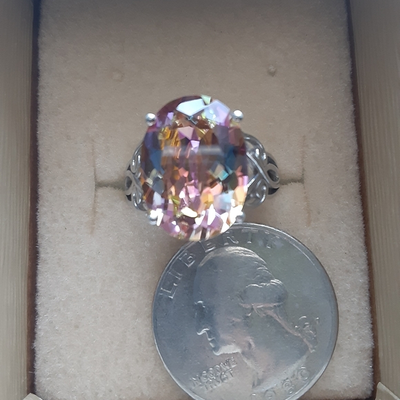 7ct. Northern Lights Mystic Topaz Ring, .925 - Picture 4 of 7